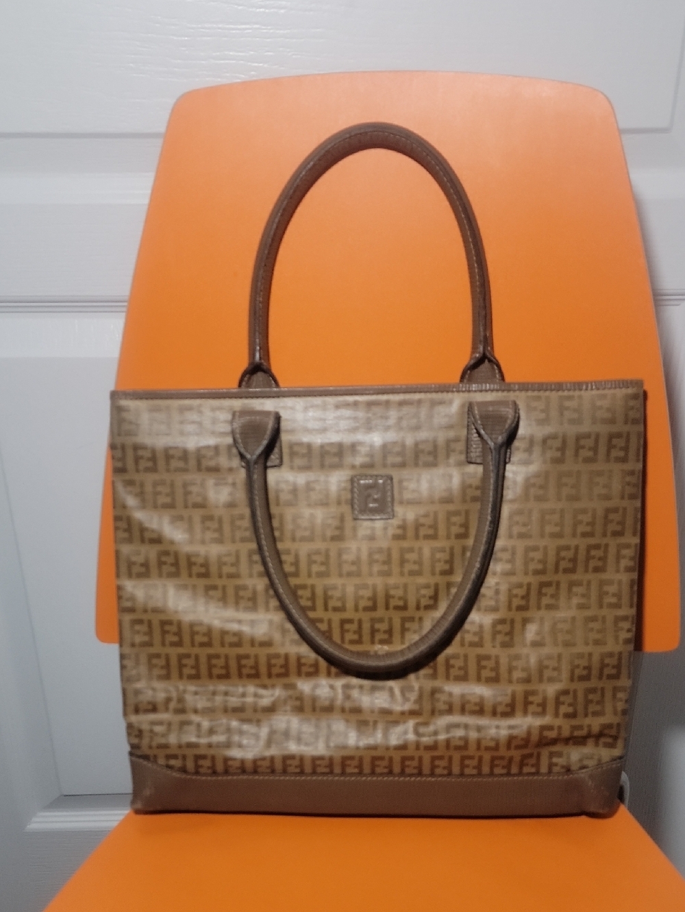 Fendi Zucca Logo Canvas Tote - Brown